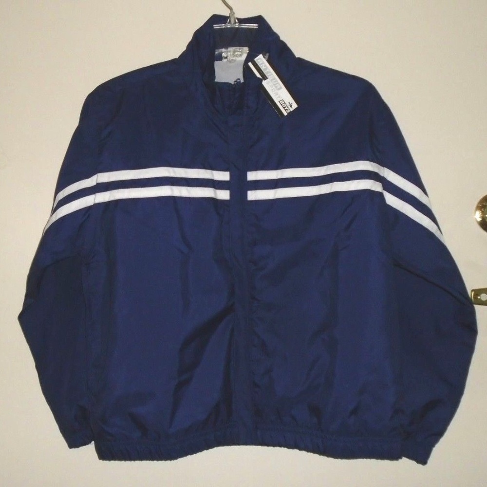 Vintage Sport Full Zip Navy Blue White Jacket